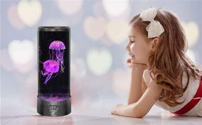 img 1 attached to 🎇 Lightahead LED Jellyfish Lamp Round with Remote Control - 7 Color Changing Light Effects. The Ultimate Sensory Synthetic Jelly Fish Aquarium Mood Lamp. Large Size with Remote. Perfect Gift for Sensory Stimulation.