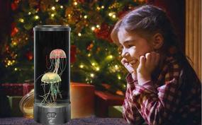 img 2 attached to 🎇 Lightahead LED Jellyfish Lamp Round with Remote Control - 7 Color Changing Light Effects. The Ultimate Sensory Synthetic Jelly Fish Aquarium Mood Lamp. Large Size with Remote. Perfect Gift for Sensory Stimulation.