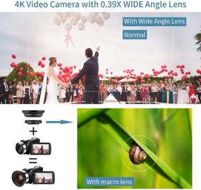 img 3 attached to 📷 4K WiFi Ultra HD 30FPS 48MP Видеокамера камкордера для фотографии, видеоконференций и записи с 16X Цифровым увеличением, пультом дистанционного управления, ручным стабилизатором