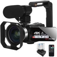 📷 4k wifi ultra hd 30fps 48mp видеокамера камкордера для фотографии, видеоконференций и записи с 16x цифровым увеличением, пультом дистанционного управления, ручным стабилизатором логотип