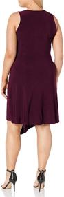 img 1 attached to 👗 Plus Size Sleeveless Assymetrical Fauxwrap Dress with Foldover Collar - Star Vixen Women's