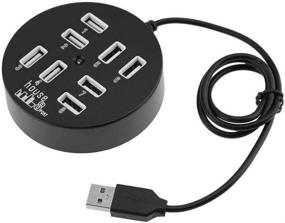 img 3 attached to 💡 Black Round USB 2.0 Hub with LED for Multi-Device Charging and Data Transfer - KDL USB 8-Port Box