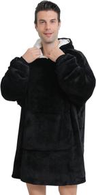 img 4 attached to 🧥 Skagit Wearable Blanket Hoodie: Ultimate Coziness for Adults - Oversized Sherpa Sweatshirt with Hood Pocket and Sleeves