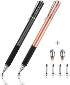 img 4 attached to Mixoo 2-in-1 Precision Disc & Fiber Stylus: Ultimate Touchscreen Precision and Style (Black/Rose Gold)