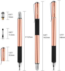 img 2 attached to Mixoo 2-in-1 Precision Disc & Fiber Stylus: Ultimate Touchscreen Precision and Style (Black/Rose Gold)