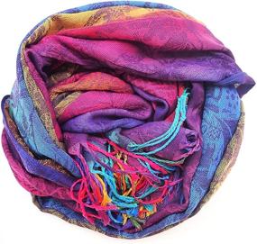 img 2 attached to Enhance Your Style with Bijoux Ja Elephant Rainbow Pashmina Women's Accessories