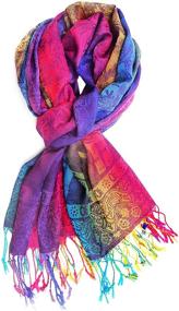 img 3 attached to Enhance Your Style with Bijoux Ja Elephant Rainbow Pashmina Women's Accessories