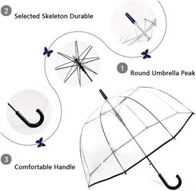img 3 attached to Прозрачный зонт MingYuHui для романтических взрослых (черный)