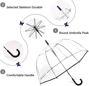 img 3 attached to MingYuHui Transparent Umbrella Romantic Adults（Black） Umbrellas