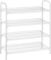 👠 honey-can-do 4-tier white metal shoe rack and accessories storage - sho-01172 (white) логотип