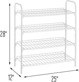 img 1 attached to 👠 Honey-Can-Do 4-Tier White Metal Shoe Rack and Accessories Storage - SHO-01172 (White)