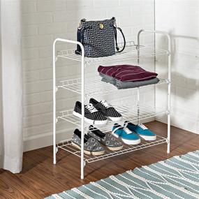 img 3 attached to 👠 Honey-Can-Do 4-Tier White Metal Shoe Rack and Accessories Storage - SHO-01172 (White)