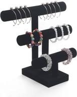 🖤 wuligirl velvet black 3-tier t-bar bracelet jewelry display stand bangle organizer storage holder (3t bar) for enhanced seo logo