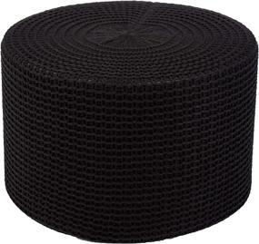 img 4 attached to 🪑 Black Chunky-Knit Foam Floor Pouf Ottoman by AmazonBasics