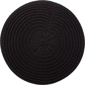 img 2 attached to 🪑 Black Chunky-Knit Foam Floor Pouf Ottoman by AmazonBasics