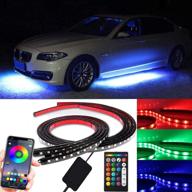 benxusee car underglow lights: bluetooth rgb neon accent led light strip with wireless remote control for car suvs, offroad, rvs, trucks, pickups, boats logo