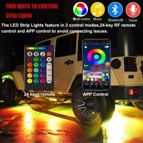 img 1 attached to Benxusee Car Underglow Lights: Bluetooth RGB Neon Accent LED Light Strip with Wireless Remote Control for Car SUVs, Offroad, RVs, Trucks, Pickups, Boats