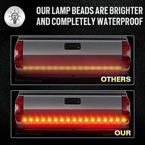 img 1 attached to 🚦 JUNEVEN 60" Tailgate Light Bar Double Row LED Strip - Brake, Running, Turn Signal, Reverse Tail Lights for Trucks, Trailers, Pickups, Cars, RVs, Vans, Jeeps, Towing Vehicles - Red/White, No Drill