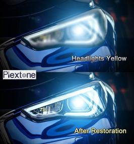 img 3 attached to Plextone Headlight Restoration Kit: Revive Dim, Faded, and Discolored Headlights | Eradicate Oxidation, Haze, Yellowing, and Scratches | Car Headlight Cleaner with Exclusive UV Protection Clear Coat