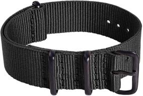 img 4 attached to Nylon Replacement Straps for Men's Watches by Ritche Strap