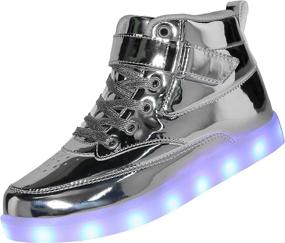 img 4 attached to Voovix Charging Flashing High Top Sneakers Boys' Shoes : Sneakers