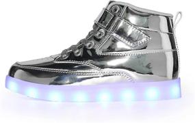 img 2 attached to Voovix Charging Flashing High Top Sneakers Boys' Shoes : Sneakers