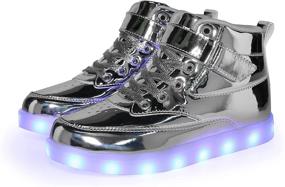 img 3 attached to Voovix Charging Flashing High Top Sneakers Boys' Shoes : Sneakers