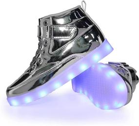 img 1 attached to Voovix Charging Flashing High Top Sneakers Boys' Shoes : Sneakers