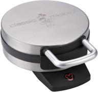disney dcm-1 classic mickey waffle maker, brushed stainless steel, silver, 7-inch waffle maker logo