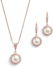 img 4 attached to 💎 Stunning Mariell Freshwater Necklace and Earrings Set - Ideal Women's Jewelry for Bridesmaids and Special Occasions