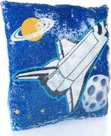 🌟 master toys reversible sequin astronaut space shuttle decorative pillow - enhanced seo logo