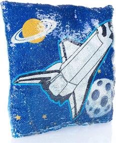 img 3 attached to 🌟 Master Toys Reversible Sequin Astronaut Space Shuttle Decorative Pillow - Enhanced SEO