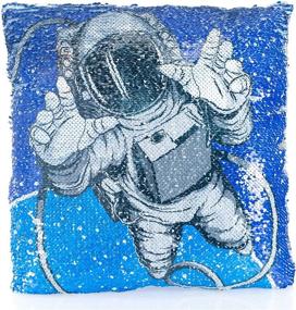 img 2 attached to 🌟 Master Toys Reversible Sequin Astronaut Space Shuttle Decorative Pillow - Enhanced SEO