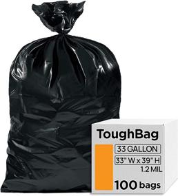 img 4 attached to 🗑️ ToughBag 33 Gallon Trash Bags: Heavy-Duty Garbage Can Liners (100 COUNT) for Outdoor Use – Ideal for Custodians, Landscapers, and Lawn Maintenance – Made In USA