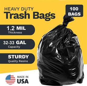 img 2 attached to 🗑️ ToughBag 33 Gallon Trash Bags: Heavy-Duty Garbage Can Liners (100 COUNT) for Outdoor Use – Ideal for Custodians, Landscapers, and Lawn Maintenance – Made In USA