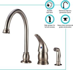 img 3 attached to 🚰 Dura Faucet DF-NMK301-SN RV Gooseneck Kitchen Sink Faucet | Brushed Satin Nickel Finish | Includes Matching Side Sprayer