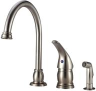 🚰 dura faucet df-nmk301-sn rv gooseneck kitchen sink faucet | brushed satin nickel finish | includes matching side sprayer logo