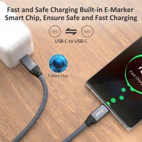 img 2 attached to ⚡ Кабель USB C to USB C 100W 1.5FT (2 штуки), UseBean кабель передачи данных USB 3.2 Type C Gen2 20Гб/с - быстрая зарядка PD, кабель для монитора 4K видео - совместим с Thunderbolt 3 MacBook Pro, iPad Pro, Galaxy S21.