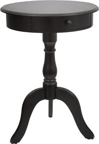 img 1 attached to 🖤 Black Pedestal Table with Drawer by Décor Therapy