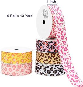 img 1 attached to 🎀 Wigsmart 1 Inch Grosgrain Ribbon, Leopard Print Assorted Ribbon Set for Crafts - 10 Yards x 6 Rolls, Perfect for Gift Wrapping, Sewing, Hair Bows Crafting