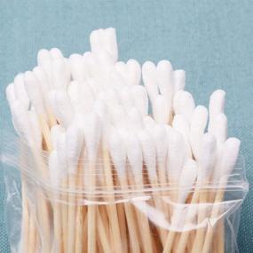 img 3 attached to 🎍 600 Pack Bamboo Cotton Swabs (6 x 100) by ZHIYE - Eco-Friendly Biodegradable Cotton Buds with Wooden Handles for Gentle Ear Cleaning, Makeup Removal, Keyboard Cleaning, Wound Care, and More