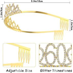 img 2 attached to 🎉 Stylish WILLBOND 60th Birthday Sash and Tiara Set: Perfect Women's Party Decorations and Favors