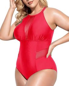 img 2 attached to Swimsuits Swimwear V Neckline Ruched Monokini