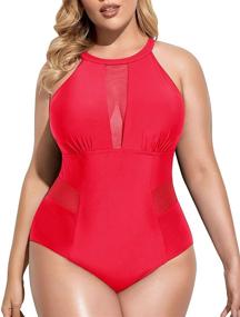 img 4 attached to Swimsuits Swimwear V Neckline Ruched Monokini