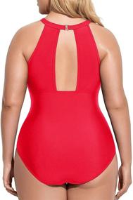 img 1 attached to Swimsuits Swimwear V Neckline Ruched Monokini