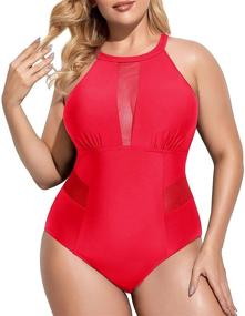 img 3 attached to Swimsuits Swimwear V Neckline Ruched Monokini