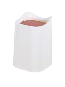 img 4 attached to 🗑️ White Desktop Trash Bin with Removable Liner and Swing Lid - Cute Mini Household Desk Wastebasket for Creative Office Storage