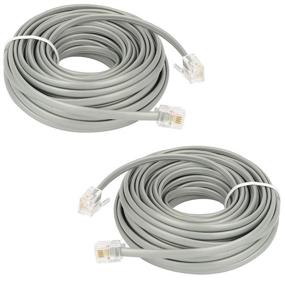 img 4 attached to 📞 SHONCO 2 Pack 25ft Phone Line Cord - Silver RJ11 6P4C Telephone Extension Cord - Landline Telephone Accessory