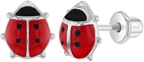 img 4 attached to 🐞 Cute and Hypoallergenic 925 Sterling Silver Ladybug Stud Earrings with Safety Screw Back - Perfect for Little Girls, Babies, Toddlers, and Young Girls