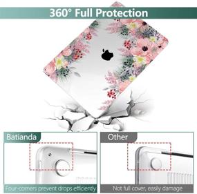 img 2 attached to 🌸 Laptop Case for MacBook Air 13 2020 2019 2018 with Touch ID & Retina Display - Floral Series Hard Shell with Keyboard Cover & Screen Protector - New Mac Air 13.3 inch A2337 A2179 A1932 - Beautiful Floral Design